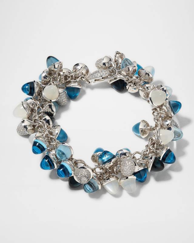 White Gold Mikado Flamenco Ocean Bracelet with Diamonds